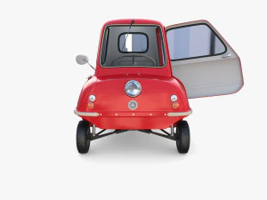 peel p50 blue with interior and chassis 3D Model