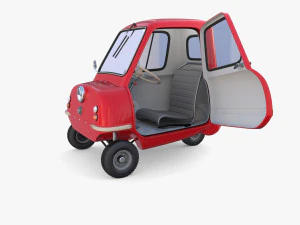 peel p50 blue with interior and chassis 3D Model