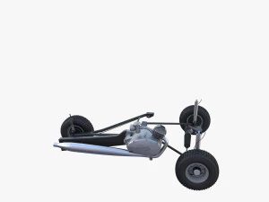 peel p50 blue with interior and chassis 3D Model
