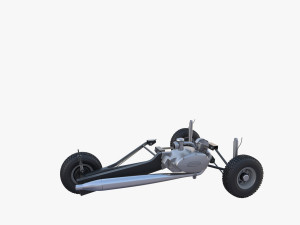 peel p50 blue with interior and chassis 3Dモデル