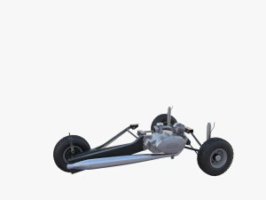 peel p50 blue with interior and chassis 3D Model