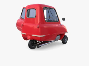 peel p50 blue with interior and chassis 3D Model