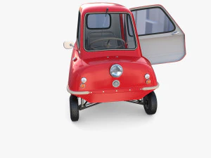 peel p50 blue with interior and chassis 3D Model