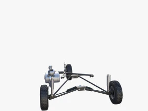 peel p50 blue with interior and chassis 3D Model