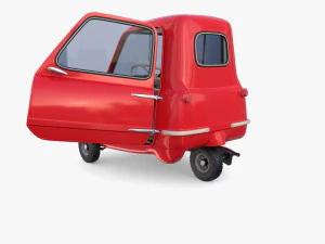 peel p50 blue with interior and chassis 3D Model