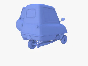 peel p50 blue with interior and chassis 3D Model