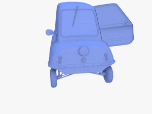 peel p50 blue with interior and chassis 3D Model
