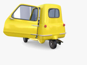 peel p50 yellow with interior and chassis 3D Модель