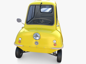 peel p50 yellow with interior and chassis 3D Модель