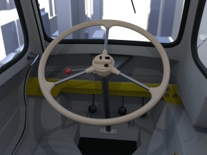 peel p50 yellow with interior and chassis 3D Модель