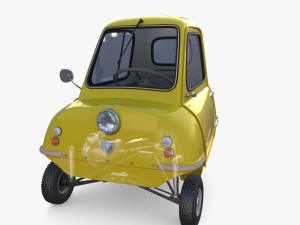 peel p50 yellow with interior and chassis 3D Модель