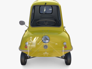 peel p50 yellow with interior and chassis 3D Модель