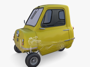 peel p50 yellow with interior and chassis 3D Модель