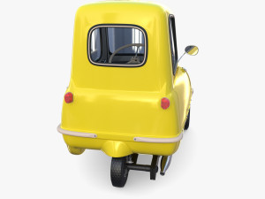 peel p50 yellow with interior and chassis 3D Модель