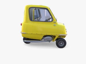 peel p50 yellow with interior and chassis 3D Модель