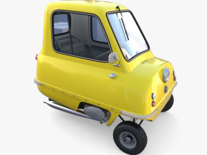 peel p50 yellow with interior and chassis 3D Модель