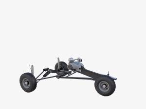 peel p50 yellow with interior and chassis 3D Модель