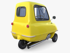peel p50 yellow with interior and chassis 3D Модель