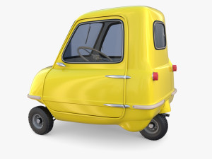 peel p50 yellow with interior and chassis 3D Модель