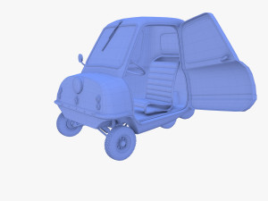 peel p50 yellow with interior and chassis 3D Модель