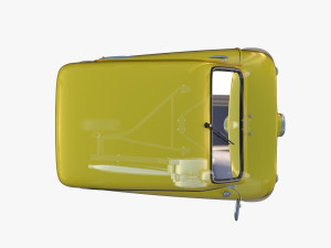 peel p50 yellow with interior and chassis 3D Модель