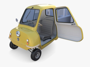 generic 50cc microcar with interior and chassis 3D Model