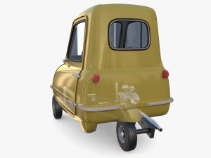 generic 50cc microcar with interior and chassis Modelo 3D
