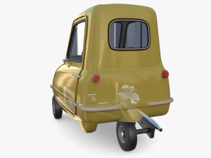 generic 50cc microcar with interior and chassis 3D Model