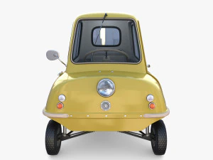 generic 50cc microcar with interior and chassis 3D Model