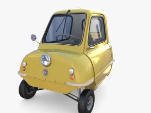 generic 50cc microcar with interior and chassis 3D Model
