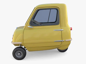 generic 50cc microcar with interior and chassis 3D Model