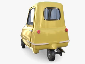 generic 50cc microcar with interior and chassis 3D Model