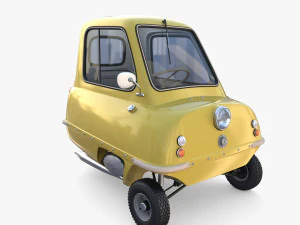 generic 50cc microcar with interior and chassis 3D Model