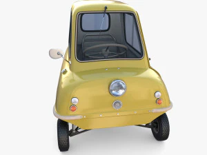 generic 50cc microcar with interior and chassis 3D Model