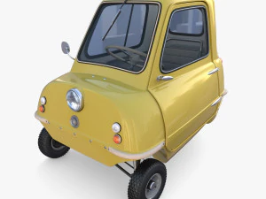 generic 50cc microcar with interior and chassis 3D Model