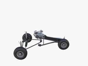 generic 50cc microcar with interior and chassis 3D Model