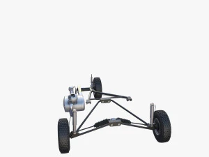 generic 50cc microcar with interior and chassis 3D Model