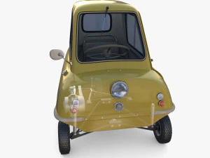 generic 50cc microcar with interior and chassis 3D Model
