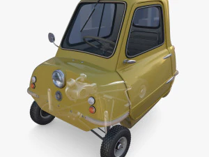 generic 50cc microcar with interior and chassis 3D Model