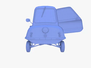 generic 50cc microcar with interior and chassis 3D Model
