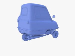generic 50cc microcar with interior and chassis 3D Model