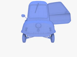 generic 50cc microcar with interior and chassis 3D Model