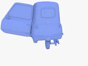 generic 50cc microcar with interior and chassis 3D Model