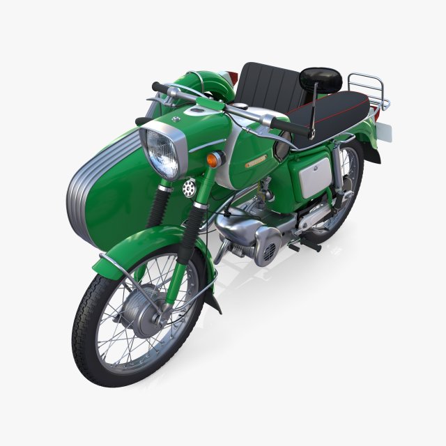 mobra 50 w sidecar green Modelo 3D .c4d .max .obj .3ds .fbx .stl .blend 
