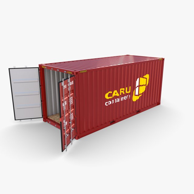 20ft shipping container caru v2 Modelo 3D .c4d .max .obj .3ds .fbx .stl .blend 