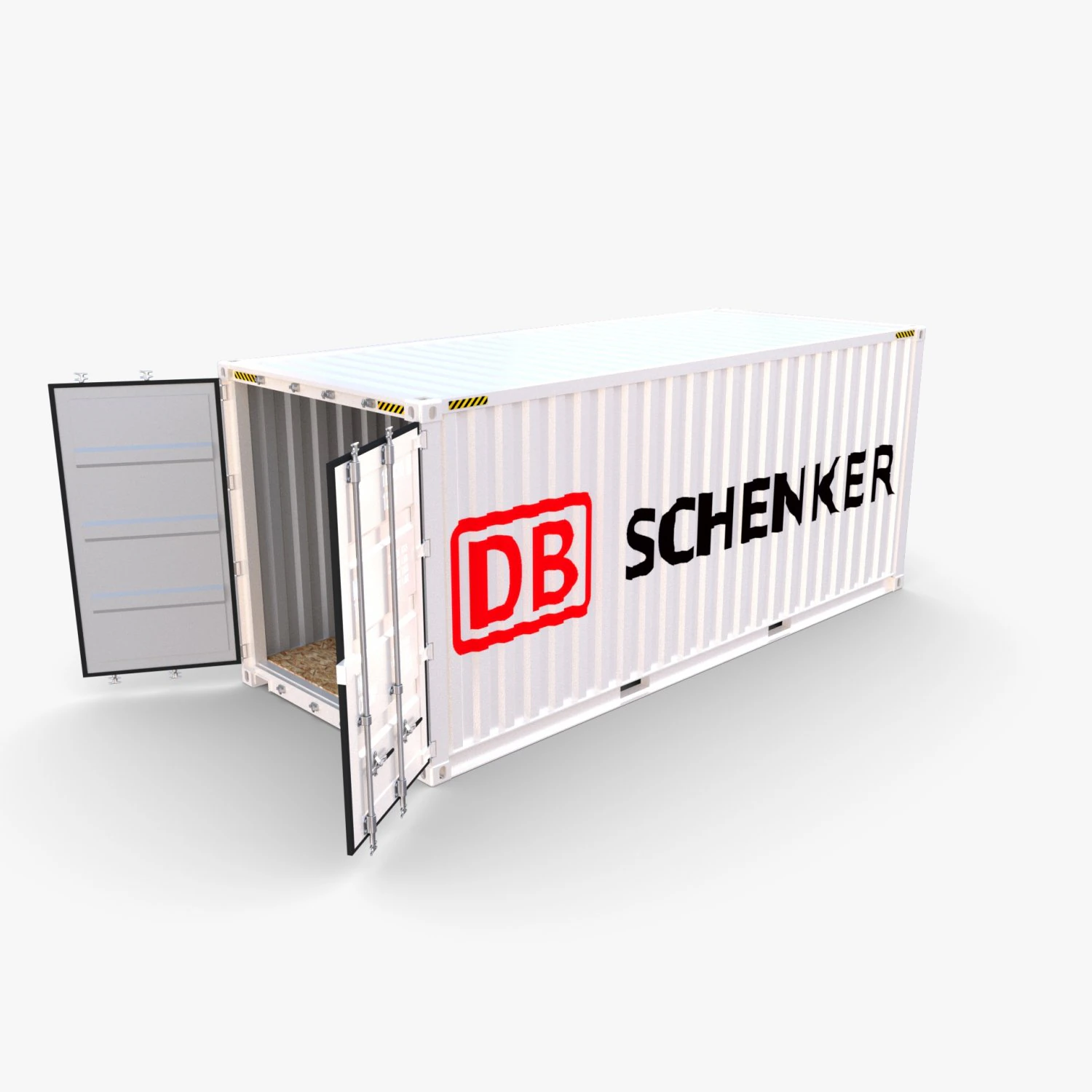 20ft shipping container db schenker 3D Model .c4d .max .obj .3ds .fbx .stl .blend 