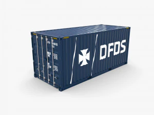20ft shipping container dfds 3D Model