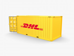 20ft shipping container dhl 3D Model
