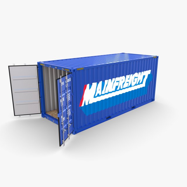 20ft shipping container mainfreight 3D 模型 .c4d .max .obj .3ds .fbx .stl .blend 