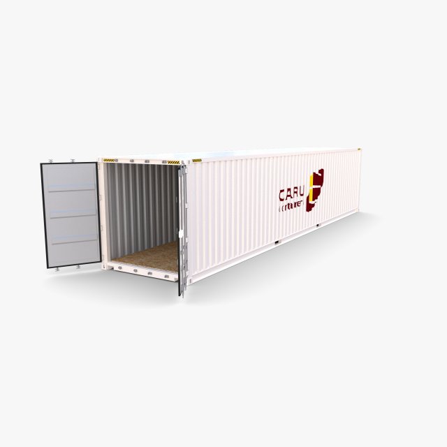 40ft shipping container caru v1 3D Model .c4d .max .obj .3ds .fbx .stl .blend 